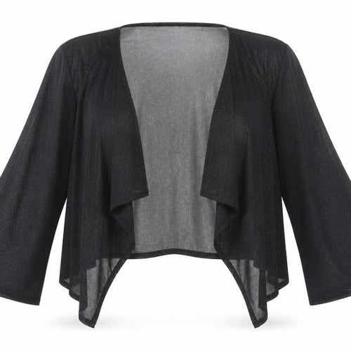 R&M Richards Women's Black Sheer Kimono Cardigan XL Elegant Lightweight Layer