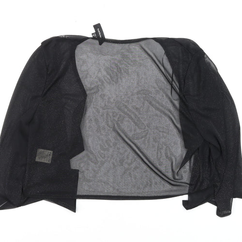 R&M Richards Women's Black Sheer Kimono Cardigan XL Elegant Lightweight Layer