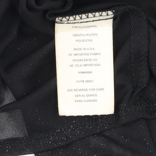 R&M Richards Women's Black Sheer Kimono Cardigan XL Elegant Lightweight Layer
