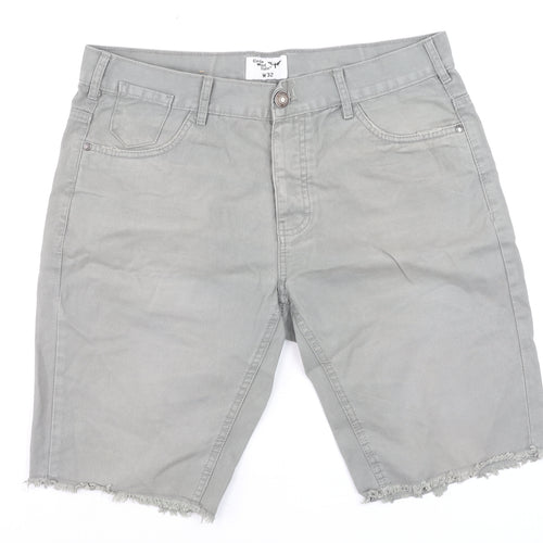 Cedar Wood State Men's Grey Chino Shorts Size 32 Regular Fit Casual
