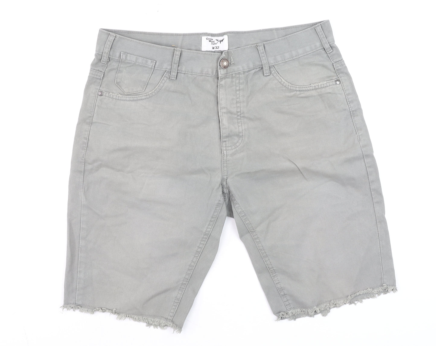 Cedar Wood State Men's Grey Chino Shorts Size 32 Regular Fit Casual
