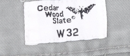 Cedar Wood State Men's Grey Chino Shorts Size 32 Regular Fit Casual