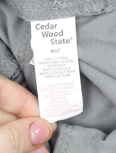 Cedar Wood State Men's Grey Chino Shorts Size 32 Regular Fit Casual