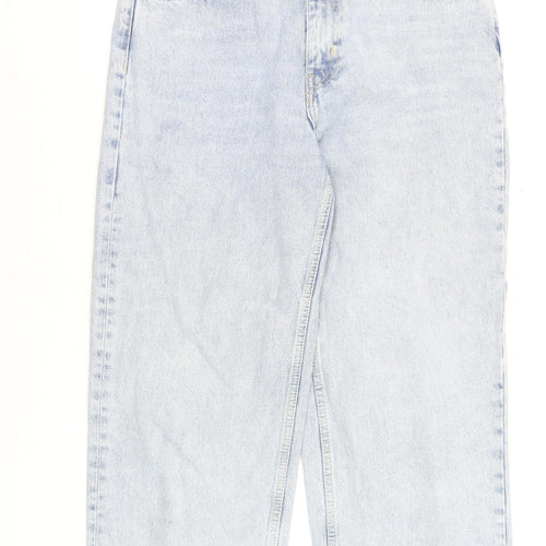 ZARA Women Blue High Rise Mom Jeans Size 10 Light Wash Denim