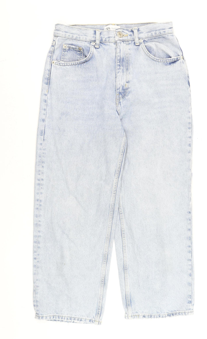 ZARA Women Blue High Rise Mom Jeans Size 10 Light Wash Denim