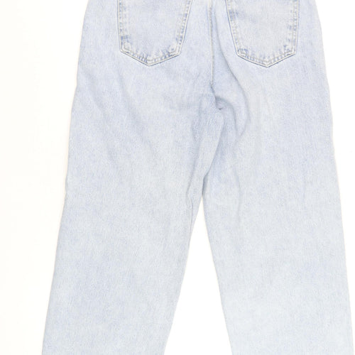 ZARA Women Blue High Rise Mom Jeans Size 10 Light Wash Denim