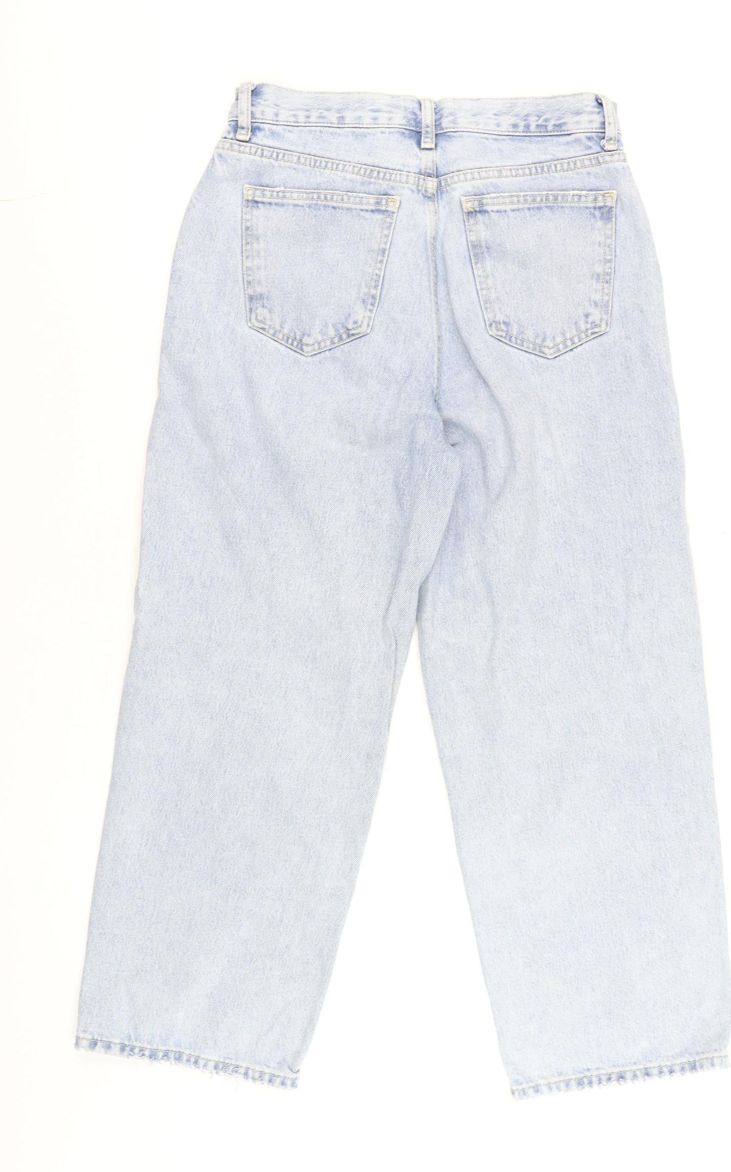 ZARA Women Blue High Rise Mom Jeans Size 10 Light Wash Denim