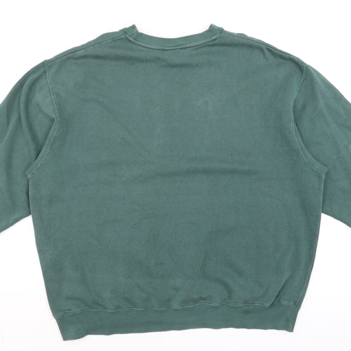 Pull & Bear Women Green Seattle Graphic Crew Neck Sweatshirt L