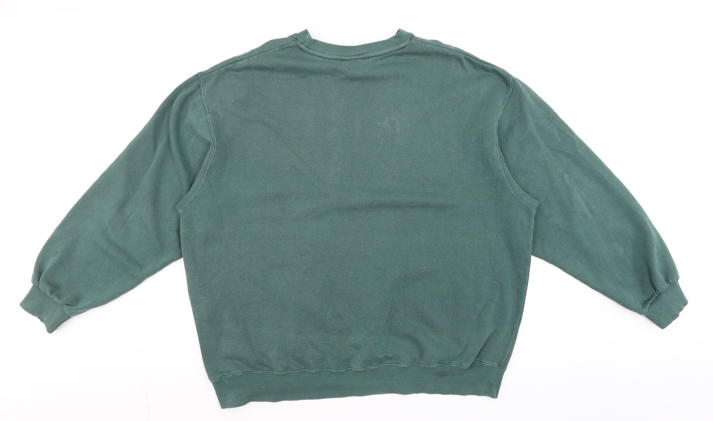 Pull & Bear Women Green Seattle Graphic Crew Neck Sweatshirt L