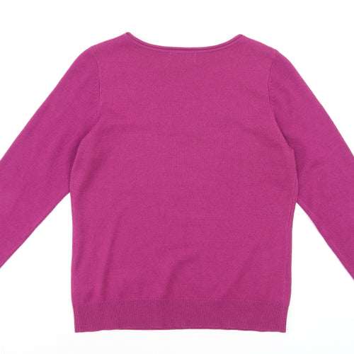 Marks and Spencer Per Una Pink Sequin Scoop Neck Womens Jumper Size 14
