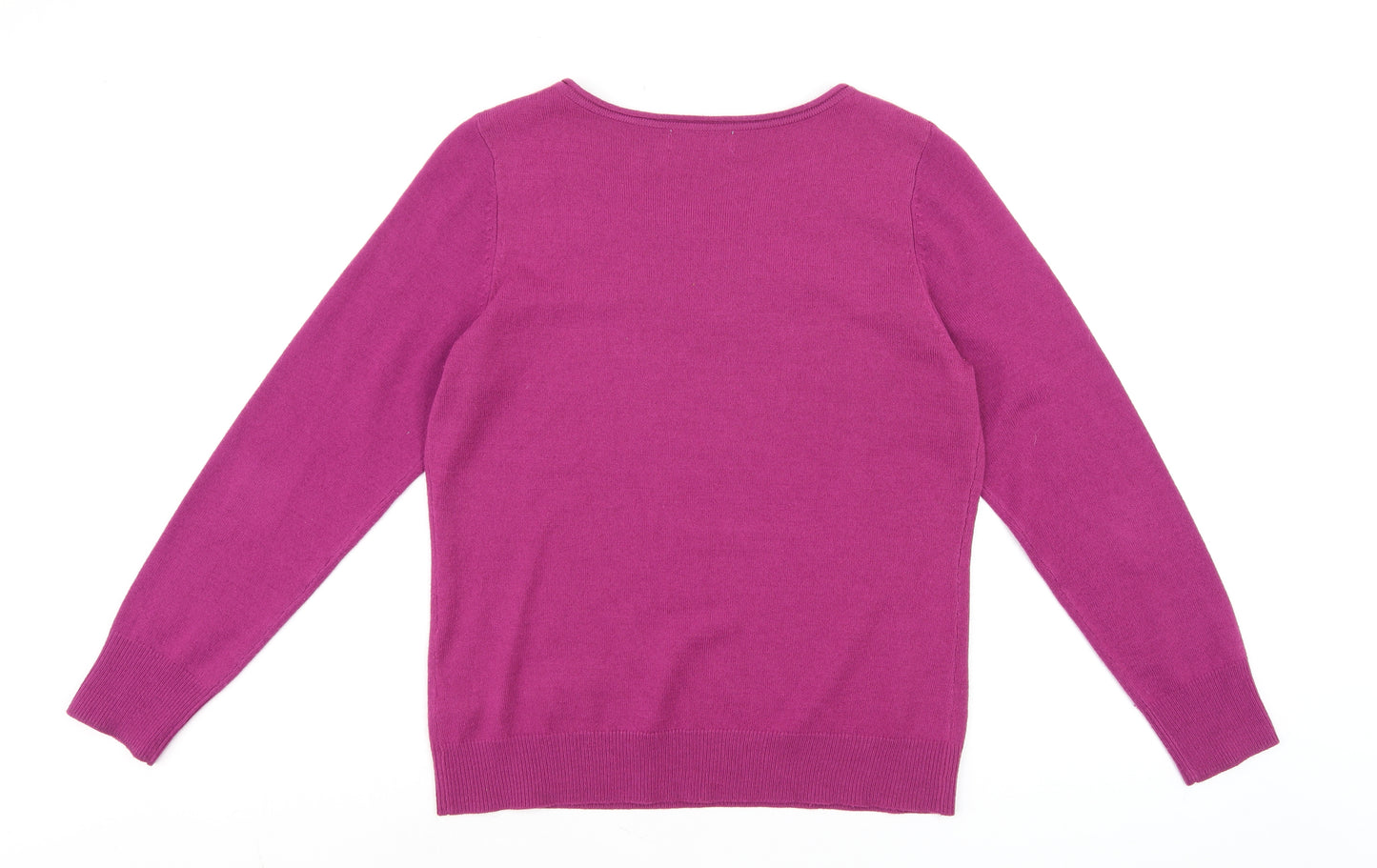 Marks and Spencer Per Una Pink Sequin Scoop Neck Womens Jumper Size 14