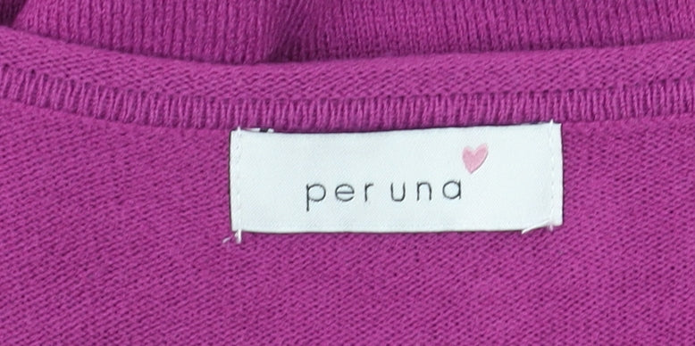Marks and Spencer Per Una Pink Sequin Scoop Neck Womens Jumper Size 14