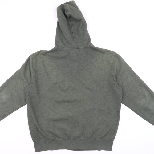 H&M Men’s Green Full Zip Fleece Hoodie Regular Fit Size M