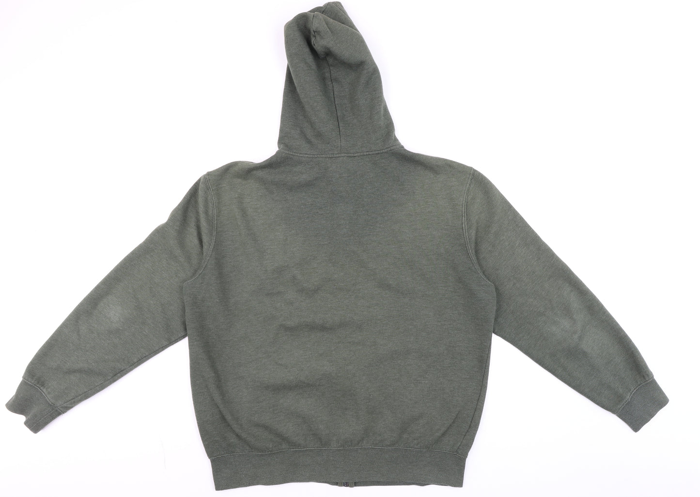 H&M Men’s Green Full Zip Fleece Hoodie Regular Fit Size M