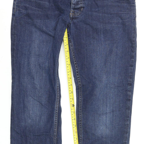 Burton Menswear Blue Denim Straight Jeans 32R Cotton Blend