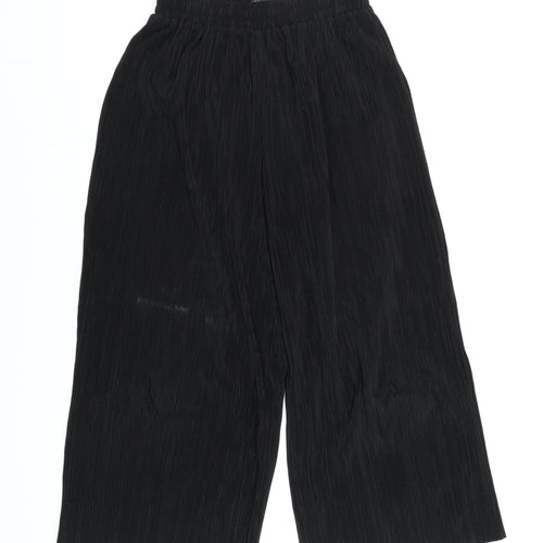 Topshop Women’s Black Wide-Leg Cropped Trousers Size 10
