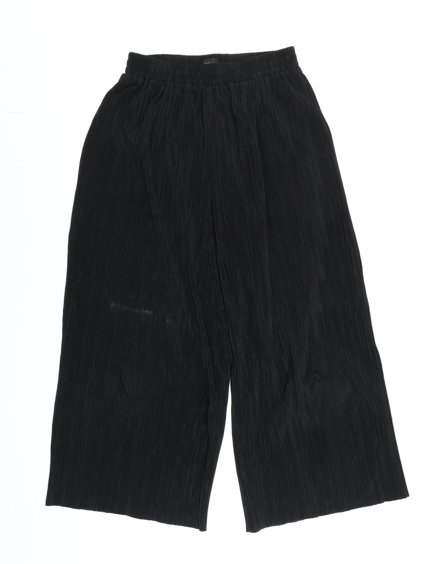 Topshop Women’s Black Wide-Leg Cropped Trousers Size 10