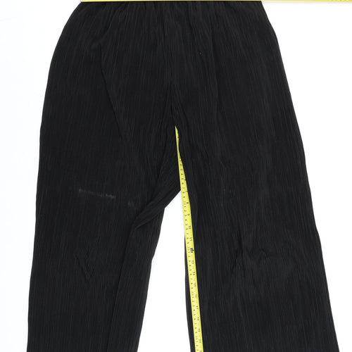 Topshop Women’s Black Wide-Leg Cropped Trousers Size 10