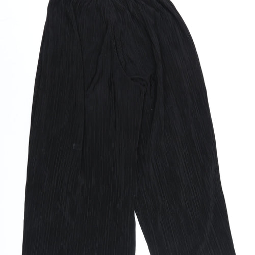 Topshop Women’s Black Wide-Leg Cropped Trousers Size 10