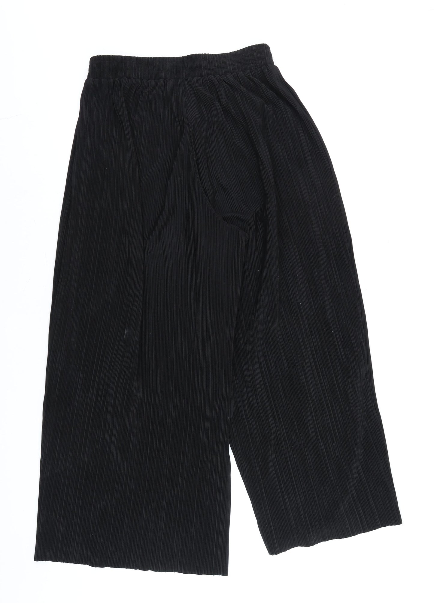 Topshop Women’s Black Wide-Leg Cropped Trousers Size 10