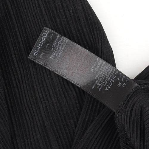 Topshop Women’s Black Wide-Leg Cropped Trousers Size 10