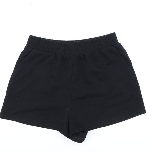New Look Women Black M Sweat Shorts Cotton Stretch Jersey