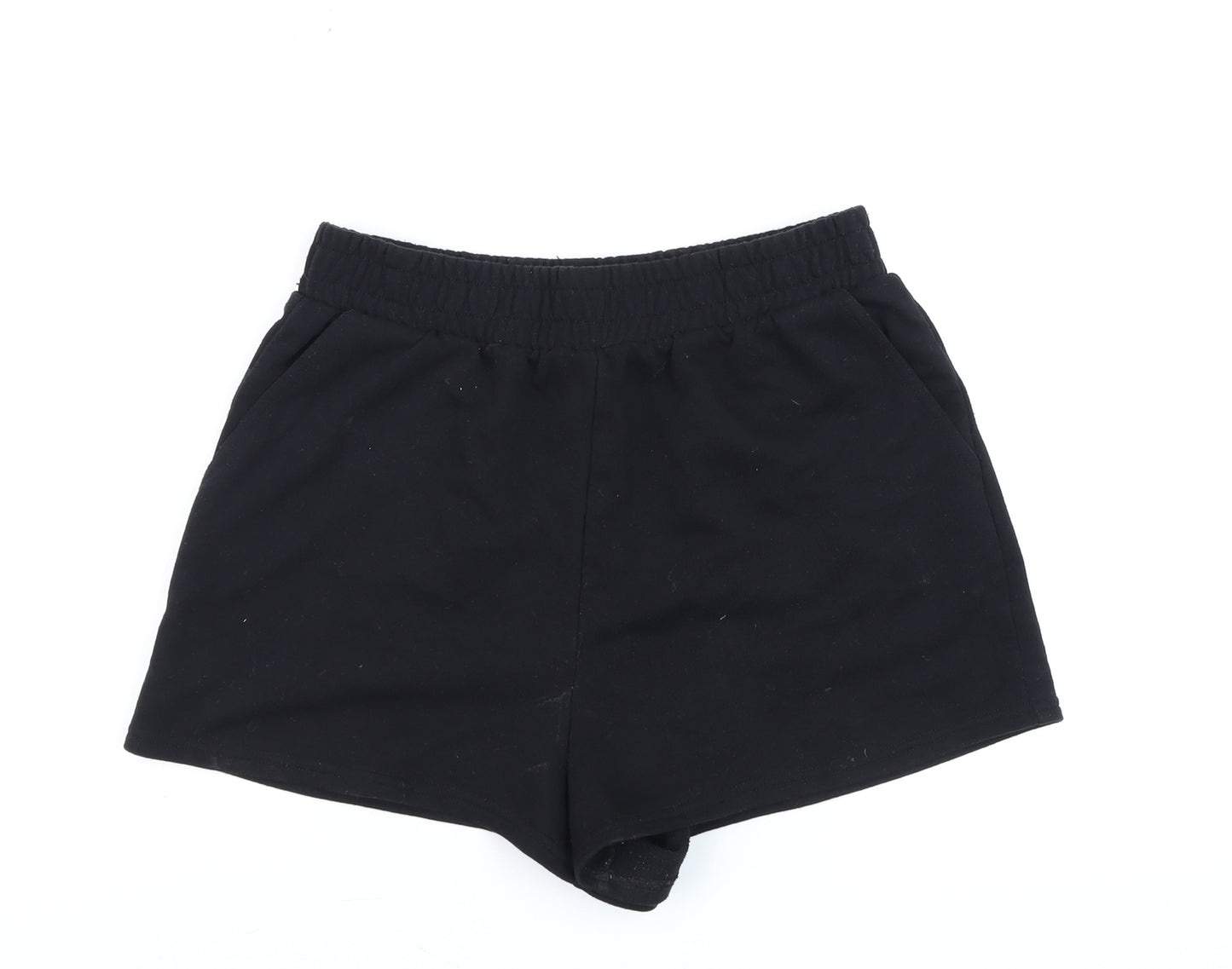 New Look Women Black M Sweat Shorts Cotton Stretch Jersey