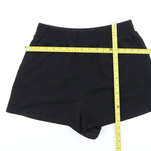 New Look Women Black M Sweat Shorts Cotton Stretch Jersey