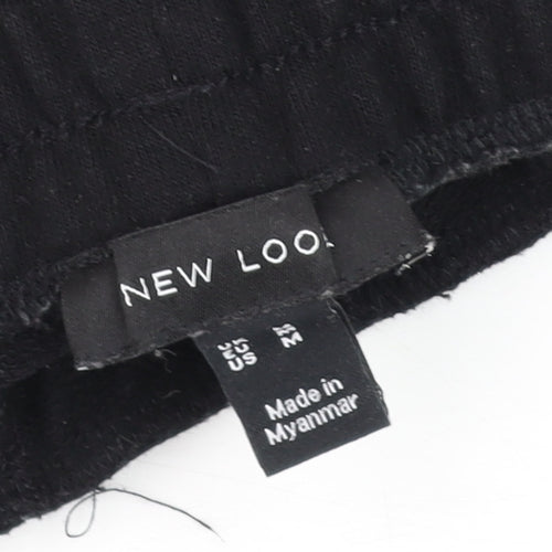 New Look Women Black M Sweat Shorts Cotton Stretch Jersey