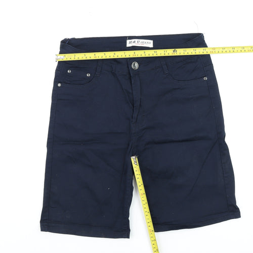 H & U Jeans Men's Blue Regular Fit Chino Shorts Size L 40