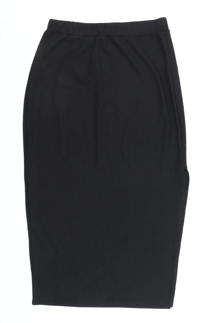 BOTURE Women's Black Size 10 Midi Pencil Skirt Elastic Waist