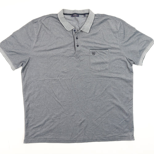 Pre End Men’s Grey 3XL Cotton Blend Short Sleeve Polo Shirt