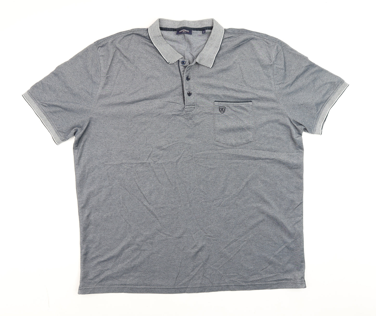 Pre End Men’s Grey 3XL Cotton Blend Short Sleeve Polo Shirt