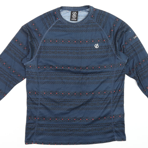 Dare 2b Men's Blue Geometric Long Sleeve Activewear Top XL
