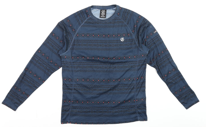 Dare 2b Men's Blue Geometric Long Sleeve Activewear Top XL