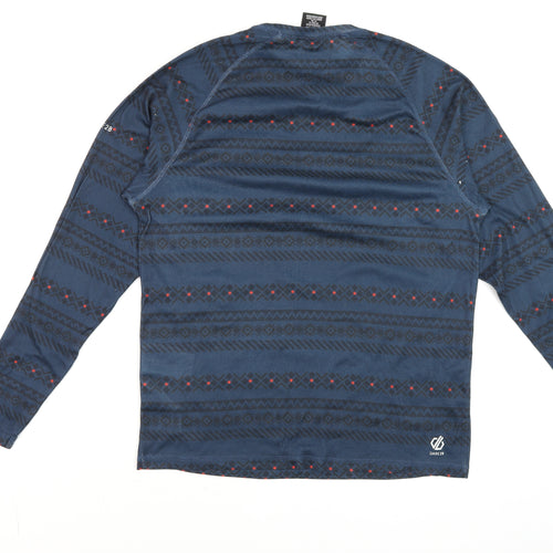 Dare 2b Men's Blue Geometric Long Sleeve Activewear Top XL