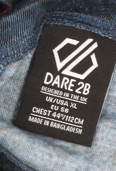 Dare 2b Men's Blue Geometric Long Sleeve Activewear Top XL