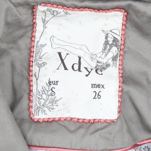 XDYE Womens Grey Double Breasted Trench Coat Size S Classic Style