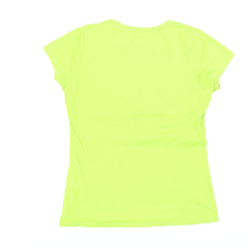 Diesel Women's Green Large Basic Crew Neck Cotton T-Shirt