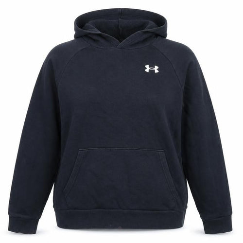 Under Armour Womens Black Pullover Hoodie YLG Loose Fit Logo Sweatshirt