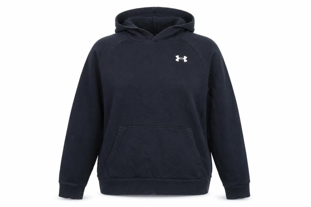Under Armour Womens Black Pullover Hoodie YLG Loose Fit Logo Sweatshirt