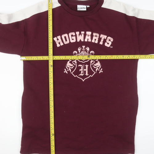 Harry Potter Girls Red Hogwarts Logo Pullover Sweatshirt 14 Years