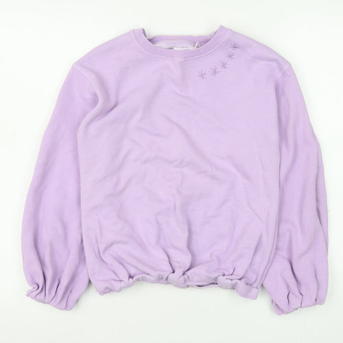 Leigh Tucker Willow Womens Lilac Pullover Sweatshirt Size XS Cotton Blend