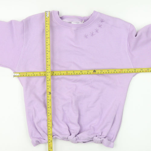 Leigh Tucker Willow Womens Lilac Pullover Sweatshirt Size XS Cotton Blend
