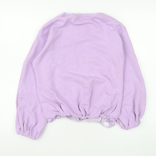 Leigh Tucker Willow Womens Lilac Pullover Sweatshirt Size XS Cotton Blend