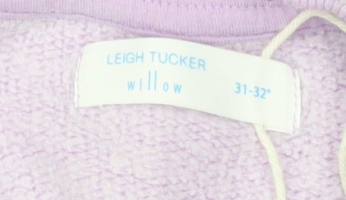 Leigh Tucker Willow Womens Lilac Pullover Sweatshirt Size XS Cotton Blend