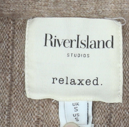 River Island Women Beige Pleated Knit Short Skirt S
