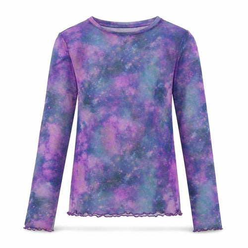 Primark Girls Purple Sheer Galaxy Long Sleeve Mesh T-Shirt 12-13 Years