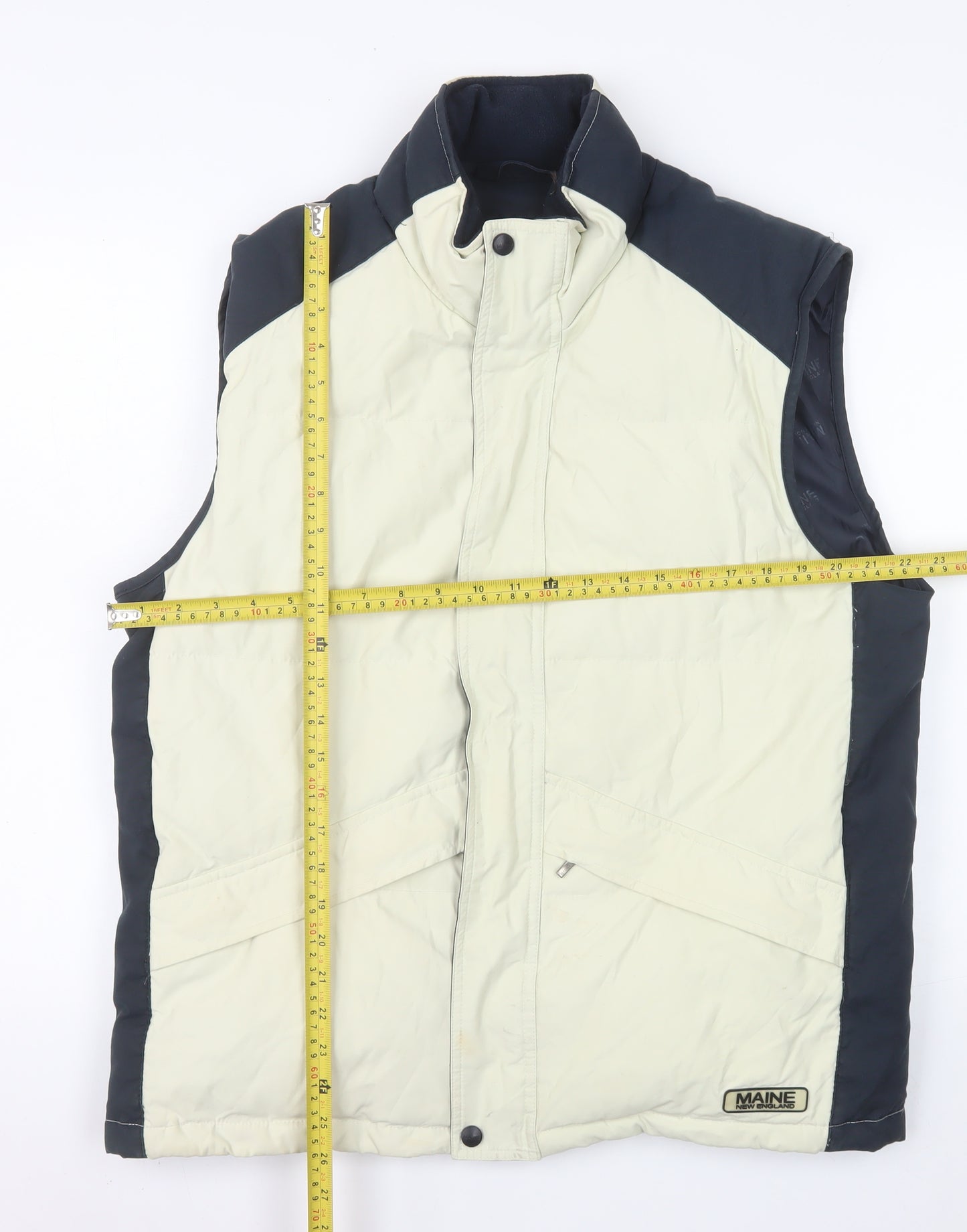 Maine New England Men's Beige Padded Bodywarmer Gilet S
