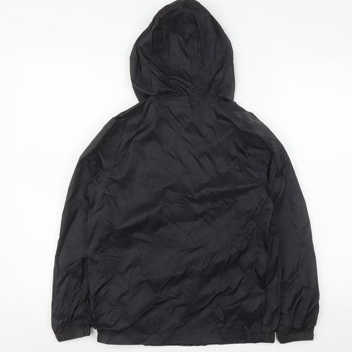 Freedom Trail Girls Black Hooded Rain Coat 9-10 Years Water Resistant Jacket